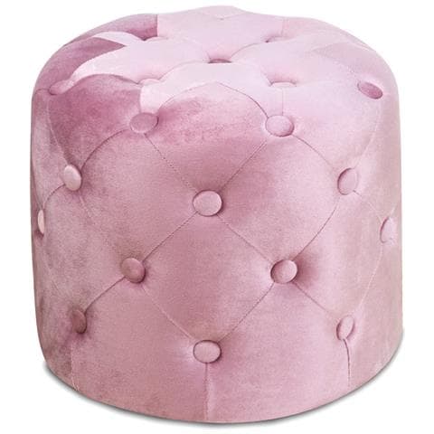 Pouf Salotto Camera Con Bottoni Imbottito Modello Velvet Parigi In Tinta Unita Pouf Cipria - Foto 1