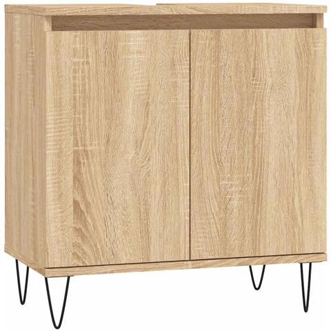 Mobile Da Bagno Rovere Sonoma 58x33x60 Cm In Legno Multistrato - Foto 1