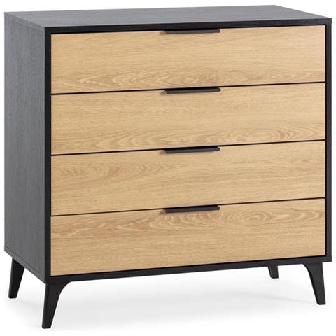 Comò Kalma 4 Cassetti Colore Nero /rovere - Foto 1