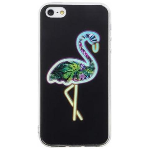 Cover Rigida Con Fenicottero Olografico Per Iphone 5/5s /se, Nero - Foto 1