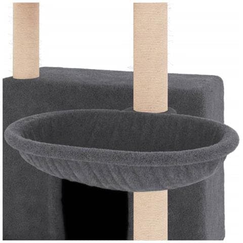 Albero Per Gatti Con Tiragraffi In Sisal Grigio Scuro 132 Cm - Foto 6