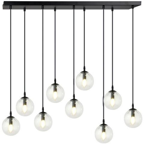 Lampada A Sospensione Cosmo - Nero - Acciaio Verniciato A Polvere, Vetro - 104x120x22 Cm - Foto 1