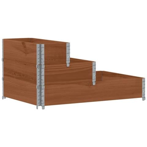 Fioriera Rialzata a 3 Livelli Marrone 120x80 cm Legno di Pino - Foto 2