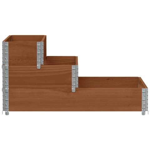 Fioriera Rialzata a 3 Livelli Marrone 120x80 cm Legno di Pino - Foto 3