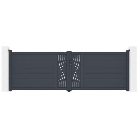 Cancello Battente 4m Veleta H. 120 Grigio Alluminio - Foto 1