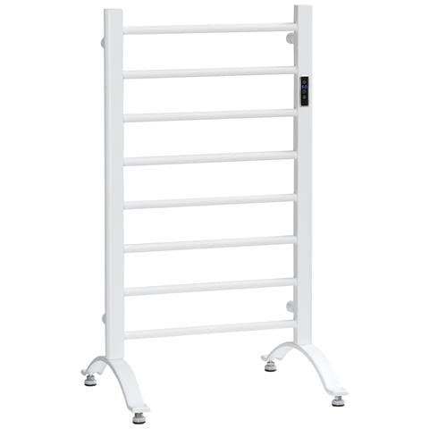 Scaldasalviette Elettrico A 8 Barre Con Timer E Controllo Temperatura, 50x45x80 Cm, Bianco - Foto 1
