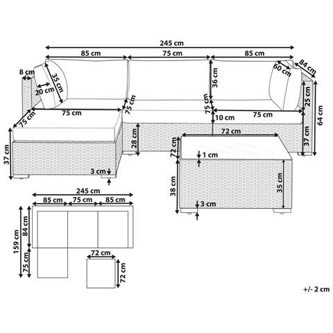 Salotti Grandi Destra Rattan Sintetico Naturale Sano - Foto 6