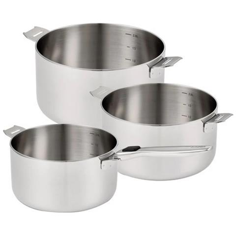 Serie Di 3 Pentole In Acciaio Inox 16/18/20cm - 101210 - Foto 2