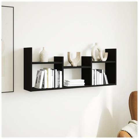 Mobile A Parete 100x18x40 Cm Nero In Legno Multistrato - Foto 3