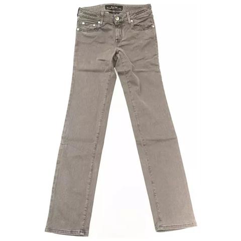Jeans E Pantaloni In Simil Cotone Grigio - W26 - Foto 2
