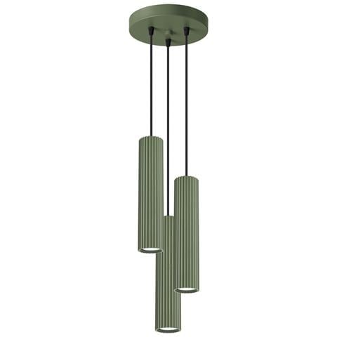 Lampada A Sospensione Karbon 3p Verde Oliva Sl. 1614 - Minimalista Lampada A Sospensione Verde Oliva 108x19.5x19.5 Cm - Foto 1