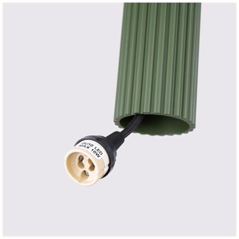 Lampada A Sospensione Karbon 3p Verde Oliva Sl. 1614 - Minimalista Lampada A Sospensione Verde Oliva 108x19.5x19.5 Cm - Foto 8