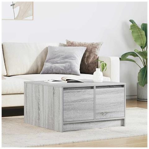 Tavolino da Salotto con Cassetti Grigio Sonoma 70,5x70x40 cm - Foto 1