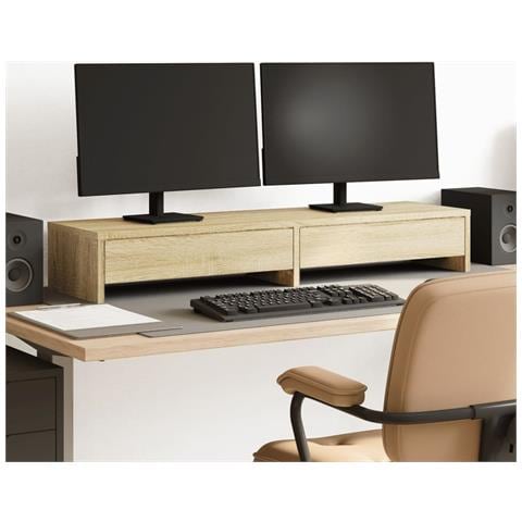 Supporto Monitor Con Cassetti Sonoma 100x27x15 Cm In Truciolato - Foto 1