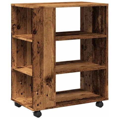 Mobiletto Con Ruote Legno Antico 60x35x75 Cm Legno Multistrato - Foto 1
