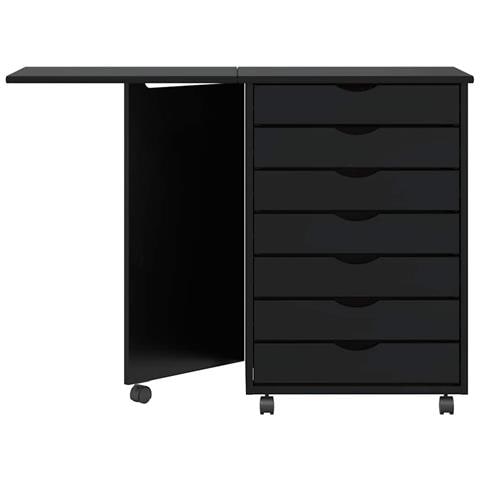 Armadietto Rotante Con Scrivania Moss Nero Massello Di Pino - Foto 3