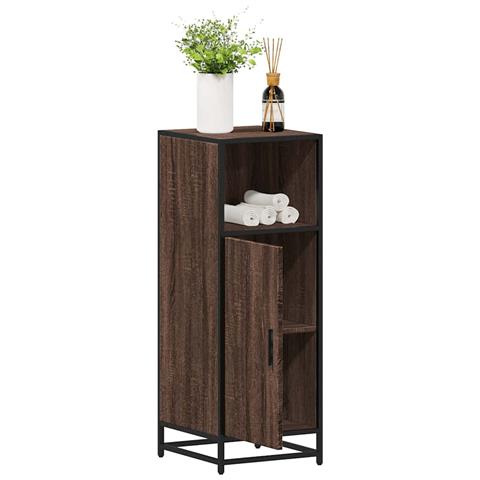 Armadietto Bagno Rovere Marrone 35x37,5x100cm Legno Multistrato - Foto 1