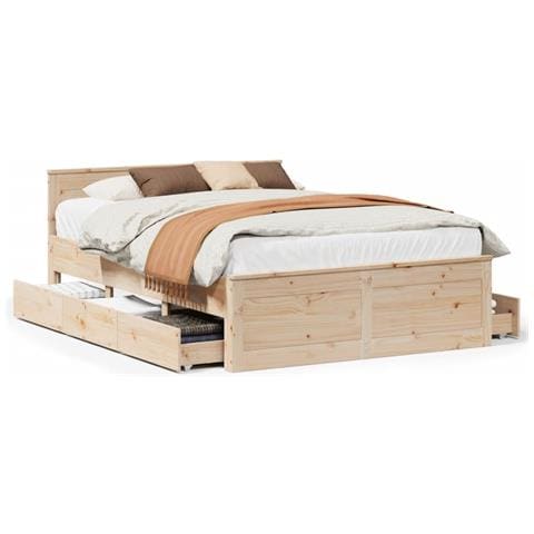 Giroletto Senza Materasso Con Testata 140x200 Cm Massello Pino - Foto 2