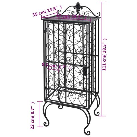 Lusso Casadino -  Portabottiglie Per 28 Bottiglie Di Vino In Metallo - Foto 8