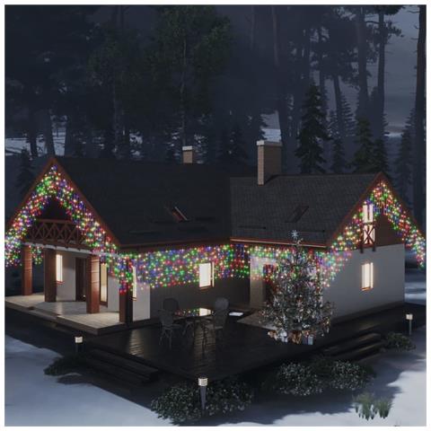 Lusso Casadino - Luci A Ghiaccioli A Led 10 M 400 Led Colorati 8 Funzioni - Foto 5