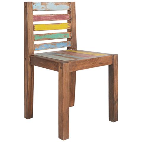 Sedie Da Pranzo 6 Pz In Legno Massello Di Recupero - Foto 1