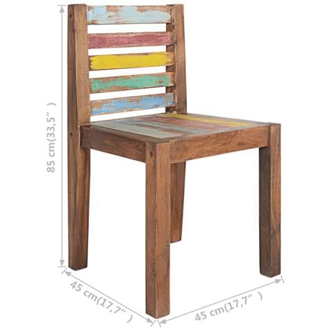 Sedie Da Pranzo 6 Pz In Legno Massello Di Recupero - Foto 8