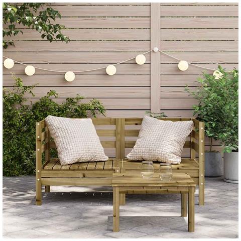 Lusso Casadino -  Divani Angolari Da Giardino 2pz In Legno Di Pino Impregnato - Foto 2