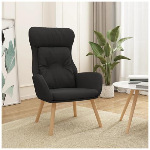 Poltrona Rilassante Nera In Tessuto - Foto 8