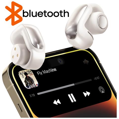 Auricolari Bluetooth Clip Riduzione Rumore Custodia, Beige - Foto 5