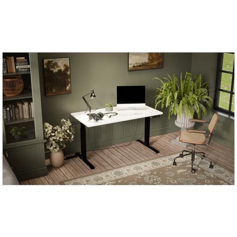 Scrivania con regolazione elettrica dell'altezza MOON LONG 150x80x72-120 nero /bianco - Foto 2