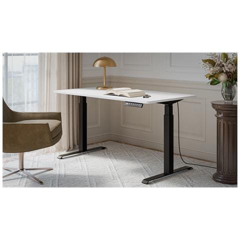 Scrivania con regolazione elettrica dell'altezza MOON LONG 150x80x72-120 nero /bianco - Foto 3