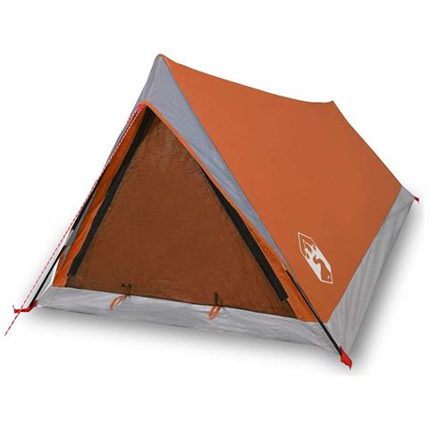 Tenda da Campeggio 2 Persone Grigio e Arancione Impermeabile - Foto 1