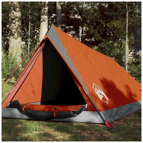 Tenda da Campeggio 2 Persone Grigio e Arancione Impermeabile - Foto 2
