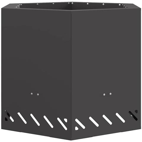 Braciere Senza Fumi Esagonale Nero 58x58x51 cm Acciaio - Foto 1