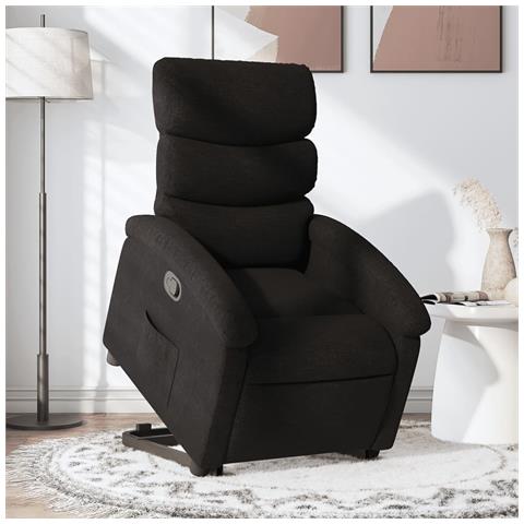 Poltrona Alzapersona Reclinabile Nera in Tessuto - Foto 2