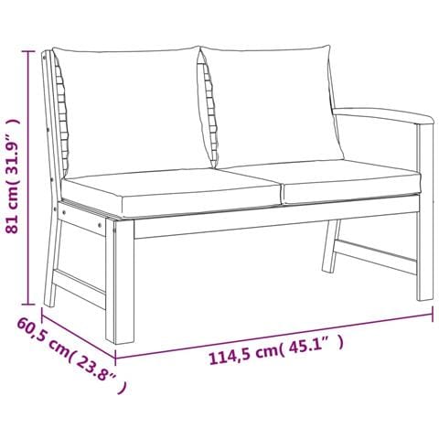 Set da Pranzo Giardino 4pz con Cuscini Legno Massello di Acacia - Foto 9