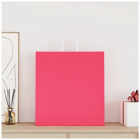 Sacchetti di Carta 250 pz con Manici Rosa 45x17x48 cm - Foto 2