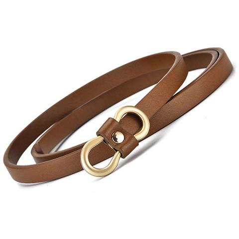 Cintura Liscia Con Fibbia (105 Cm) In Pelle Pu Marrone Chiaro, Accessorio Versatile Per Ogni Outfit Brown - Foto 1
