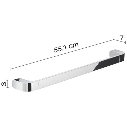 Portasalviette 55 Cm In Ottone, Acciaio Inox E Cromall 3221-55 Serie Outline Cromato - Foto 2