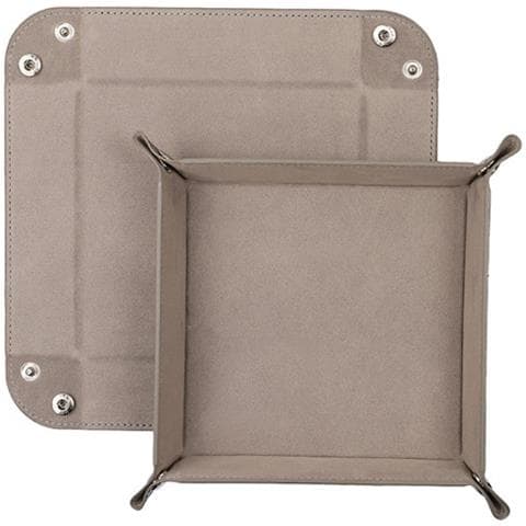 Vassoio Portaoggetti In Pelle Pu - Organizer Pieghevole Per Chiavi, Gioielli E Accessori Grey - Foto 1
