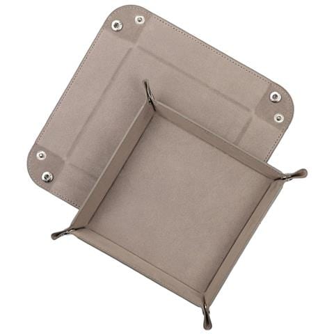 Vassoio Portaoggetti In Pelle Pu - Organizer Pieghevole Per Chiavi, Gioielli E Accessori Grey - Foto 2