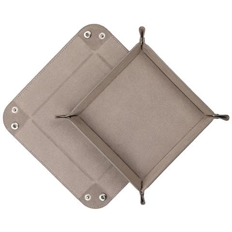 Vassoio Portaoggetti In Pelle Pu - Organizer Pieghevole Per Chiavi, Gioielli E Accessori Grey - Foto 3