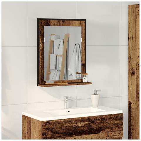 Specchio da Bagno in Legno Vecchio 50x12x60 cm in Legno Ingegnerizzato - Foto 2