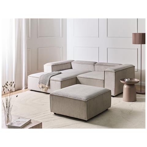 3 Posti Ardal Velluto A Coste Tortora Lato Destro - Foto 1