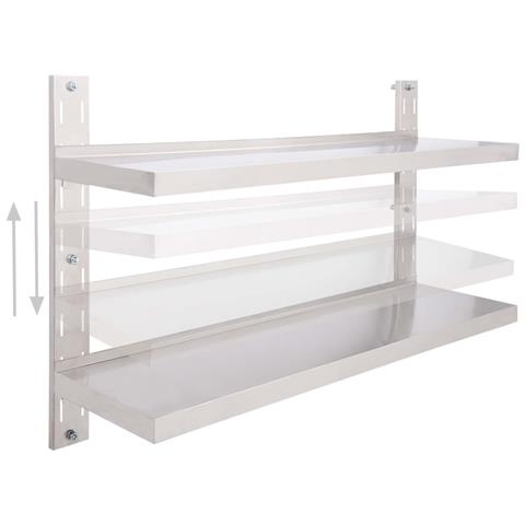 Lusso Casadino -  Mensola A Sospensione A 2 Livelli In Acciaio Inox 120x30 Cm - Foto 2