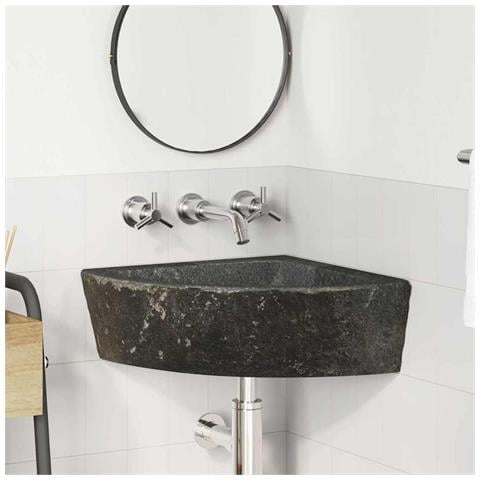 Lavabo ad angolo sospeso Grigio (38-45) x (38-45) x 12 cm - Foto 2