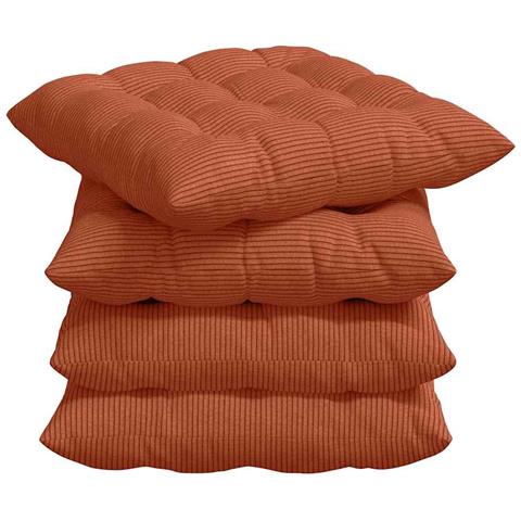 Cuscini per Seduta 4 pcs Rosso Arancio 40 x 40 x 6 cm - Foto 1