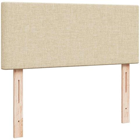 Struttura Letto Pouf con Materasso Crema 120x190 cm in Tessuto - Foto 9