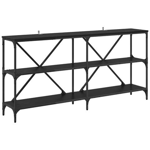 Tavolo consolle Rovere Nero 160 x 30 x 75 cm Legno multistrato - Foto 1