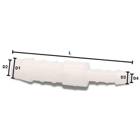 Raccordo Tubo Plastica Ridotto 10mm X 8mm - Foto 2